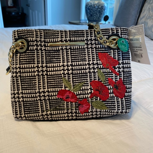 Liz Claiborne Willow Mini Shopper Plaid Rose Purse - Picture 8 of 8